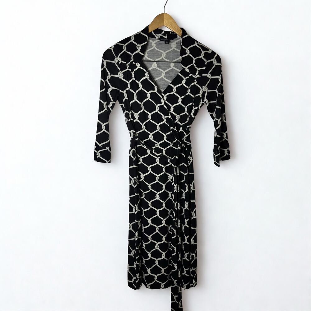 Silk-Wool Blend Banana Republic Rope Wrap Dress